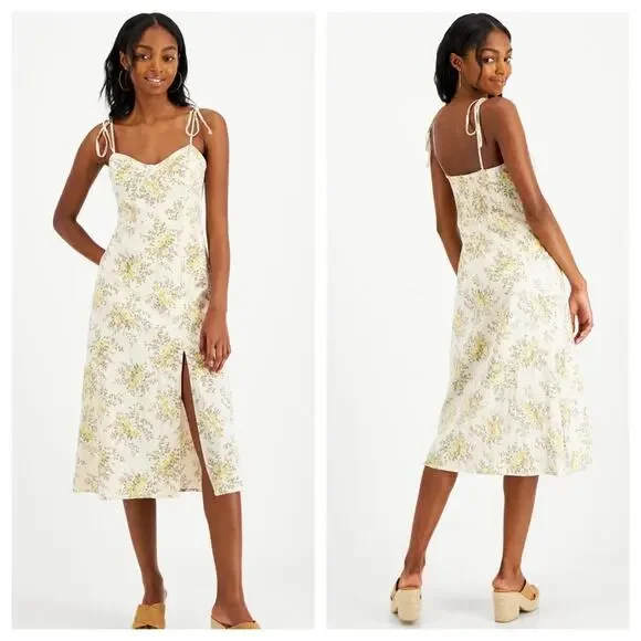 midi white cotton dress cerulean Classic Cotton Elegance A-Line Midi Dress L